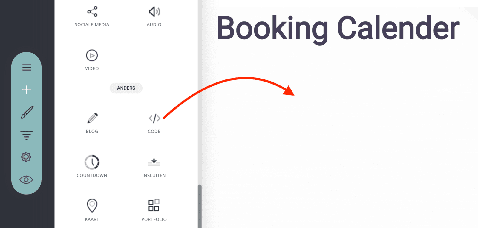 Code widget selection in Fullfront