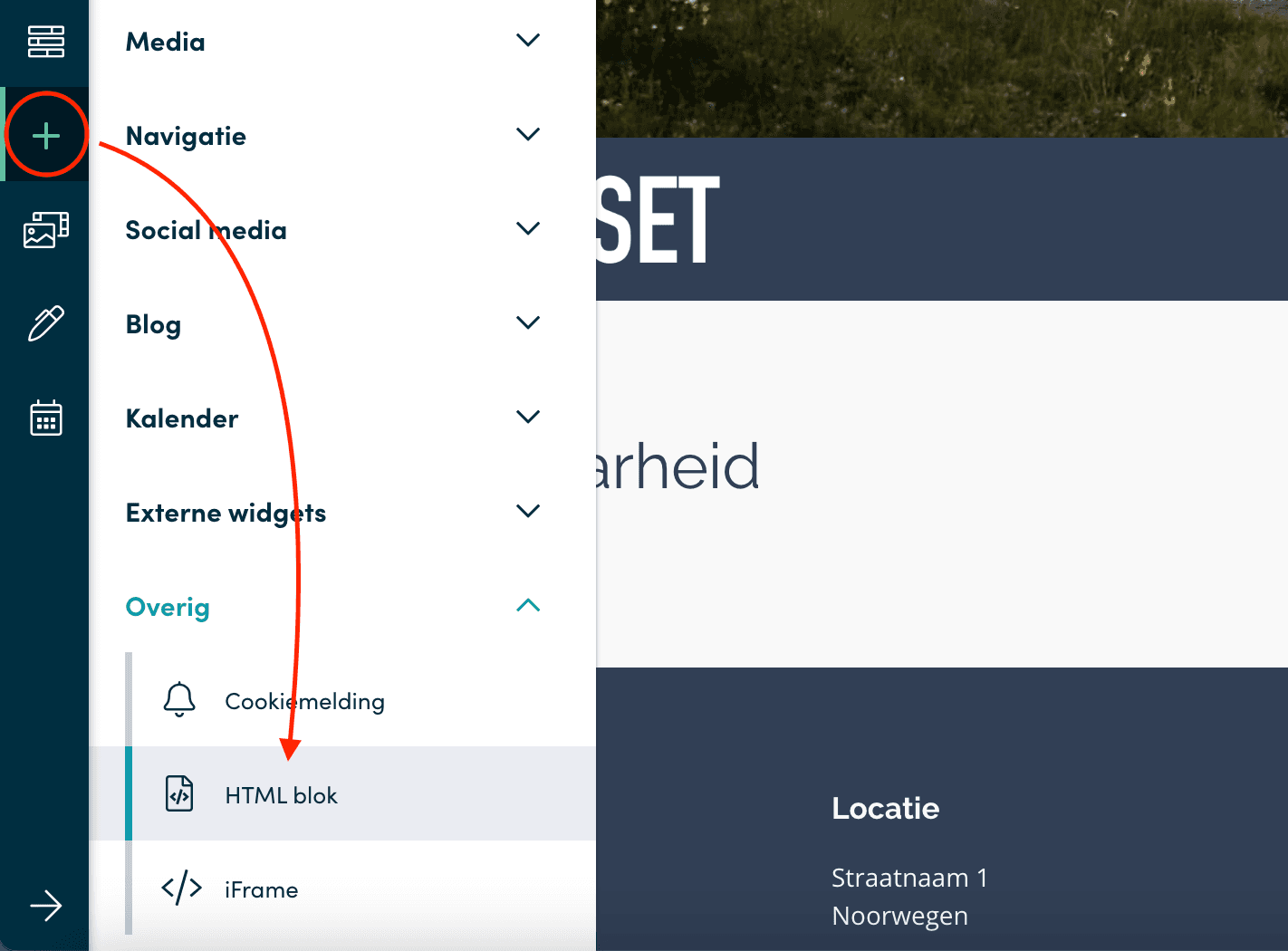 HTML block insertion in Hosting2GO